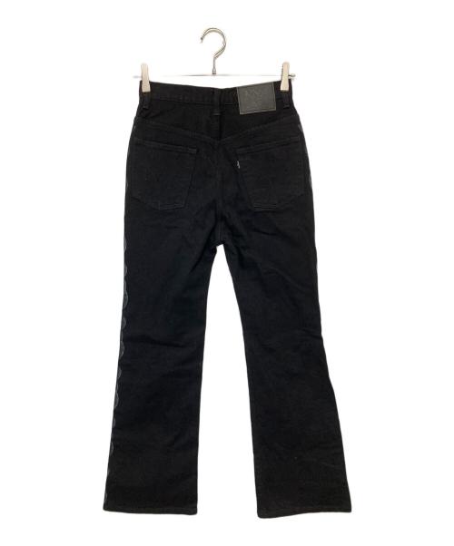 Hysteric Glamour（ヒステリックグラマー）Hysteric Glamour (ヒステリックグラマー) SNAKE LOOP柄デニムフレアパンツ スネークループ ブラック サイズ:２６の古着・服飾アイテム