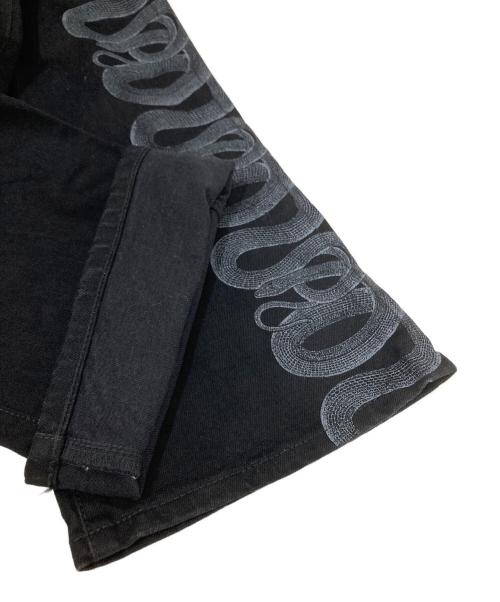 Hysteric Glamour（ヒステリックグラマー）Hysteric Glamour (ヒステリックグラマー) SNAKE LOOP柄デニムフレアパンツ スネークループ ブラック サイズ:２６の古着・服飾アイテム