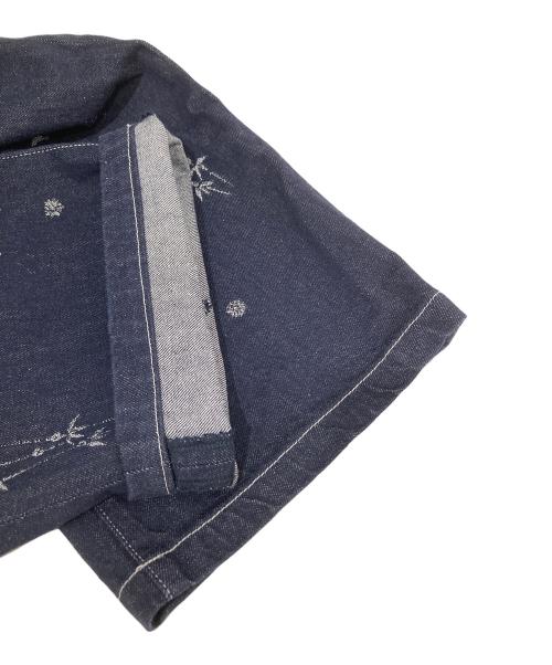 Mame Kurogouchi（マメクロゴウチ）Mame Kurogouchi (マメクロゴウチ) Nature Pattern Jacquard Wide Leg Jeans ネイチャーパターンジャガードワイドレッグジーンズ インディゴ サイズ:1の古着・服飾アイテム