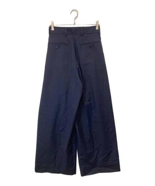 DRIES VAN NOTEN（ドリスヴァンノッテン）DRIES VAN NOTEN (ドリスヴァンノッテン) ワイドスラックスパンツ ネイビー サイズ:34の古着・服飾アイテム