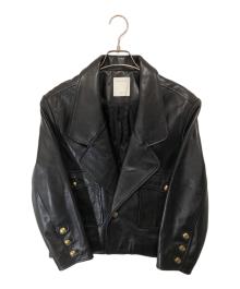 Sandro（サンドロ）の古着「Shanny Cropped Leather Jacket　シャニークロップドレザージャケット　SFPBL00353-20」｜ブラック