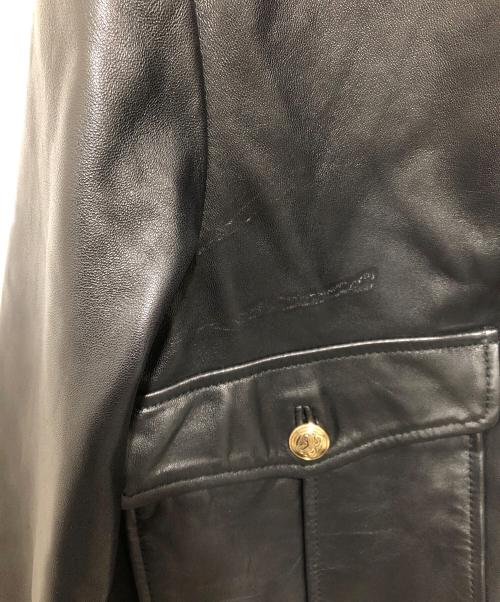 Sandro（サンドロ）Sandro (サンドロ) Shanny Cropped Leather Jacket　シャニークロップドレザージャケット　SFPBL00353-20 ブラック サイズ:1の古着・服飾アイテム