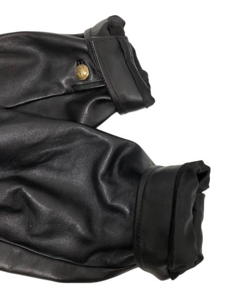 Sandro（サンドロ）Sandro (サンドロ) Shanny Cropped Leather Jacket　シャニークロップドレザージャケット　SFPBL00353-20 ブラック サイズ:1の古着・服飾アイテム