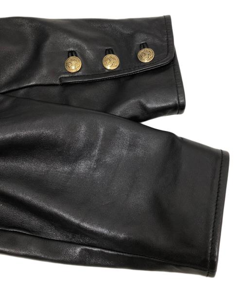 Sandro（サンドロ）Sandro (サンドロ) Shanny Cropped Leather Jacket　シャニークロップドレザージャケット　SFPBL00353-20 ブラック サイズ:1の古着・服飾アイテム