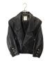 Sandro（サンドロ）の古着「Shanny Cropped Leather Jacket　シャニークロップドレザージャケット　SFPBL00353-20」｜ブラック
