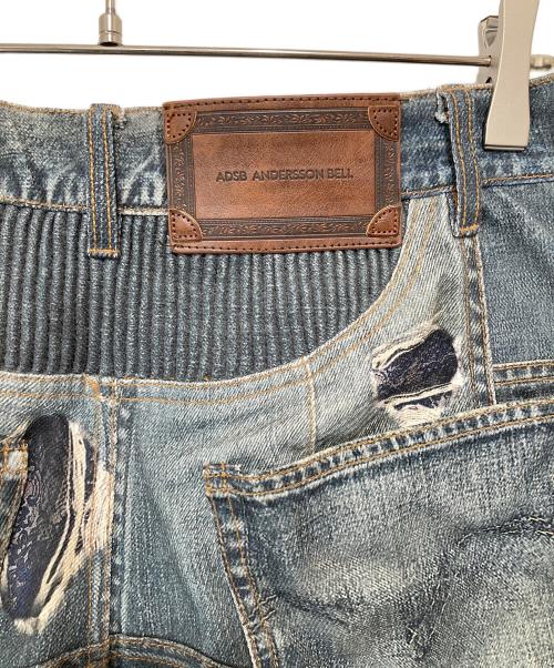 ANDERSSON BELL（アンダーソンベル）ANDERSSON BELL (アンダーソンベル) DENIM TROMPE-L'OEIL GRAPHIC BIKER JEAN　デニムトロンプルイユグラフィックバイカージーン インディゴ サイズ:30の古着・服飾アイテム