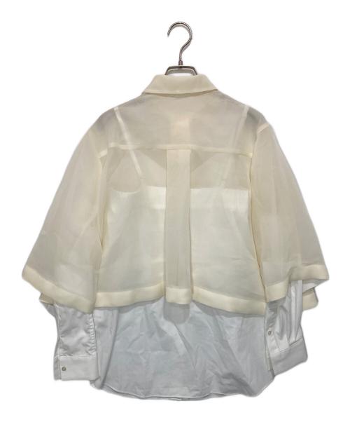 sacai（サカイ）sacai (サカイ) Organza and Poplin Shirt オーガンザ アンド ポプリン シャツ 21-05568 ホワイト サイズ:1の古着・服飾アイテム