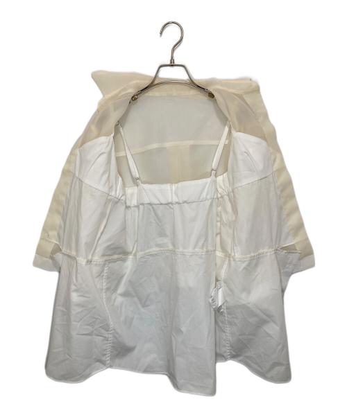 sacai（サカイ）sacai (サカイ) Organza and Poplin Shirt オーガンザ アンド ポプリン シャツ 21-05568 ホワイト サイズ:1の古着・服飾アイテム
