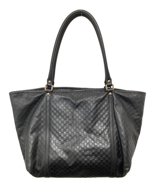 GUCCI（グッチ）GUCCI (グッチ) マイクログッチシマ トートバッグ 449647 ブラックの古着・服飾アイテム
