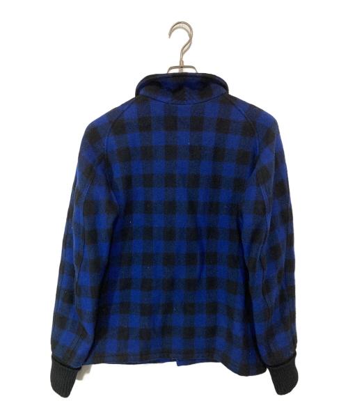 skookum（スクーカム）skookum (スクーカム) ウールチェックコーチジャケット ブラック×ブルー サイズ:38の古着・服飾アイテム