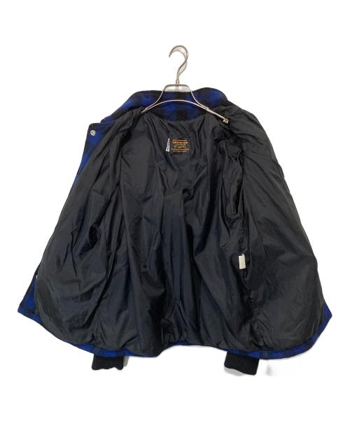 skookum（スクーカム）skookum (スクーカム) ウールチェックコーチジャケット ブラック×ブルー サイズ:38の古着・服飾アイテム