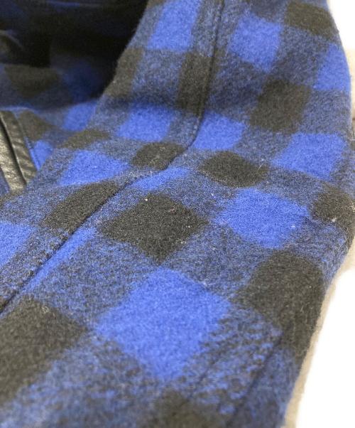 skookum（スクーカム）skookum (スクーカム) ウールチェックコーチジャケット ブラック×ブルー サイズ:38の古着・服飾アイテム