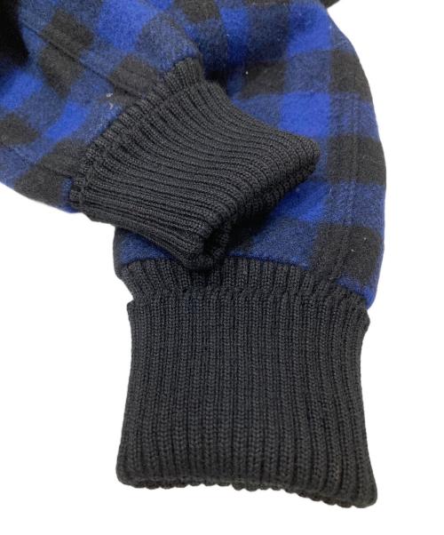 skookum（スクーカム）skookum (スクーカム) ウールチェックコーチジャケット ブラック×ブルー サイズ:38の古着・服飾アイテム