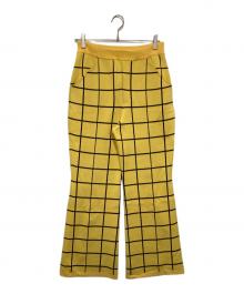 MARNI（マルニ）の古着「チェックヴィスコースニットフレアパンツ PUMG0035Q0 UFV111」｜イエロー