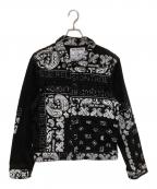 TRUE RELIGIONトゥルー レリジョン）の古着「Jimmy Paisley Denim Jacket ジミー ペイズリー デニム ジャケット 108170」｜ブラック