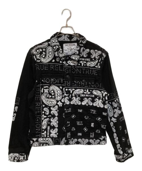 TRUE RELIGION（トゥルー レリジョン）TRUE RELIGION (トゥルー レリジョン) Jimmy Paisley Denim Jacket ジミー ペイズリー デニム ジャケット 108170 ブラック サイズ:XSの古着・服飾アイテム