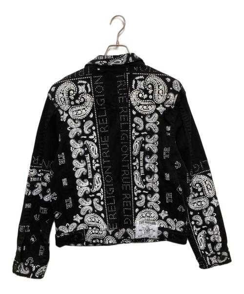 TRUE RELIGION（トゥルー レリジョン）TRUE RELIGION (トゥルー レリジョン) Jimmy Paisley Denim Jacket ジミー ペイズリー デニム ジャケット 108170 ブラック サイズ:XSの古着・服飾アイテム