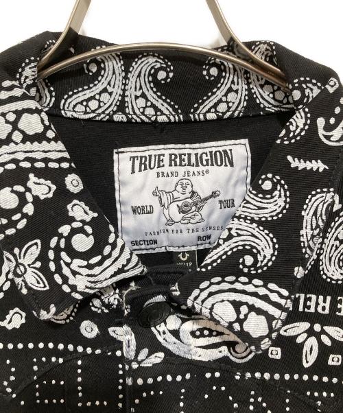 TRUE RELIGION（トゥルー レリジョン）TRUE RELIGION (トゥルー レリジョン) Jimmy Paisley Denim Jacket ジミー ペイズリー デニム ジャケット 108170 ブラック サイズ:XSの古着・服飾アイテム