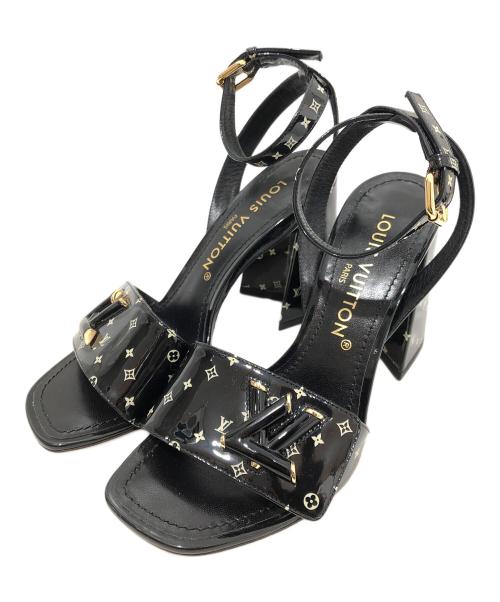 LOUIS VUITTON（ルイ ヴィトン）LOUIS VUITTON (ルイ ヴィトン) パテント LVロゴ モノグラム サンダル M13173 ブラック サイズ:３７の古着・服飾アイテム