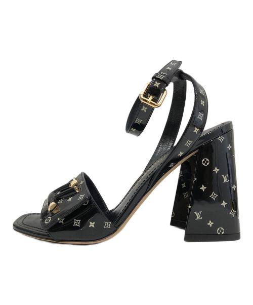 LOUIS VUITTON（ルイ ヴィトン）LOUIS VUITTON (ルイ ヴィトン) パテント LVロゴ モノグラム サンダル M13173 ブラック サイズ:３７の古着・服飾アイテム