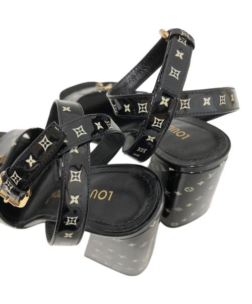 LOUIS VUITTON（ルイ ヴィトン）LOUIS VUITTON (ルイ ヴィトン) パテント LVロゴ モノグラム サンダル M13173 ブラック サイズ:３７の古着・服飾アイテム