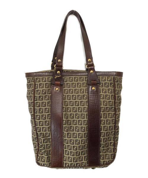 FENDI（フェンディ）FENDI (フェンディ) トートバッグ ベージュ・ダークブラウンの古着・服飾アイテム