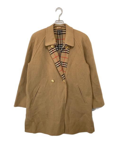 Burberry's（バーバリーズ）Burberry's (バーバリーズ) 裏ノバチェックカシミヤブレンド金釦ウールコート ブラウン サイズ:9ARの古着・服飾アイテム