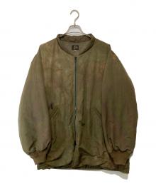 Needles（ニードルズ）の古着「Stand Collar Down Sur Coat　スタンドカラーダウンサーコート　FK083」｜カーキ