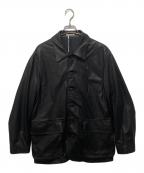 AURALEEオーラリー）の古着「TEXTURED LAMB LEATHER BLOUSON テクスチャードラムレザーブルゾン」｜ブラック