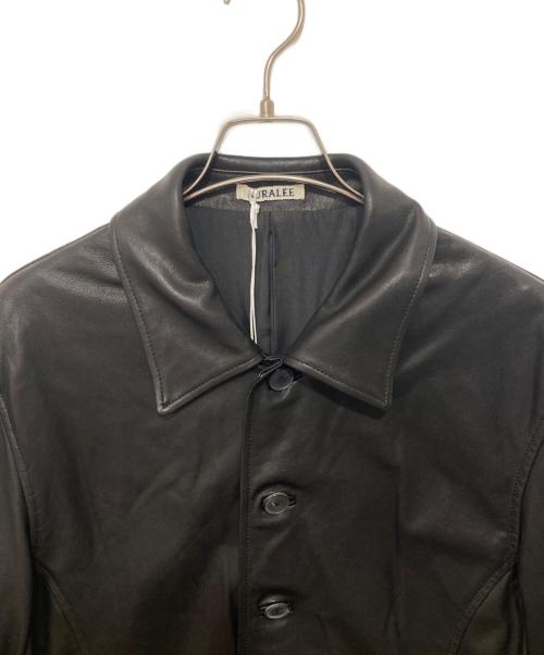 AURALEE（オーラリー）AURALEE (オーラリー) TEXTURED LAMB LEATHER BLOUSON テクスチャードラムレザーブルゾン ブラック サイズ:3の古着・服飾アイテム