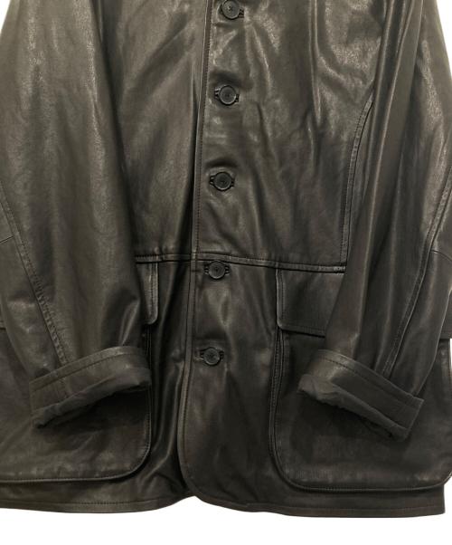 AURALEE（オーラリー）AURALEE (オーラリー) TEXTURED LAMB LEATHER BLOUSON テクスチャードラムレザーブルゾン ブラック サイズ:3の古着・服飾アイテム