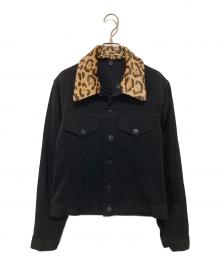 Yohji Yamamoto pour homme（ヨウジヤマモト プールオム）の古着「レオパード柄襟デニムジャケット　02AW」｜ブラック