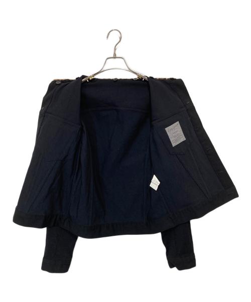 Yohji Yamamoto pour homme（ヨウジヤマモト プールオム）Yohji Yamamoto pour homme (ヨウジヤマモト プールオム) レオパード柄襟デニムジャケット　02AW ブラック サイズ:3の古着・服飾アイテム