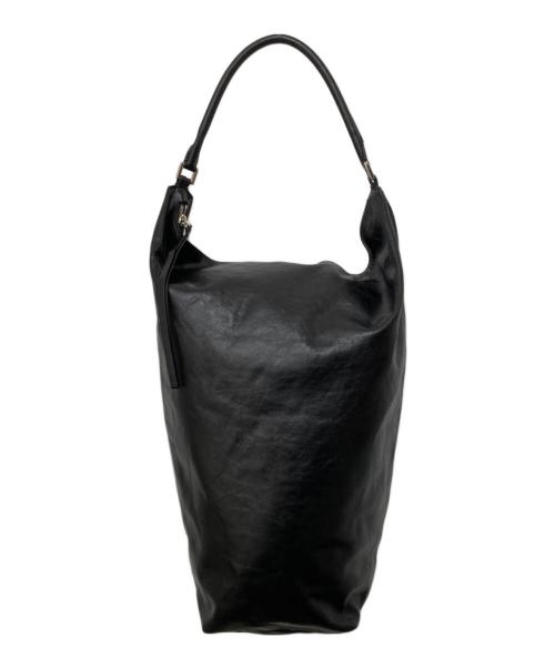 JIL SANDER（ジルサンダー）JIL SANDER (ジルサンダー) レザーショルダーバッグ ブラックの古着・服飾アイテム