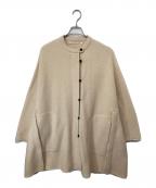 TENNE HANDCRAFTED MODERNテン ハンドクラフテッド モダン）の古着「ノーカラーニットコート」｜アイボリー