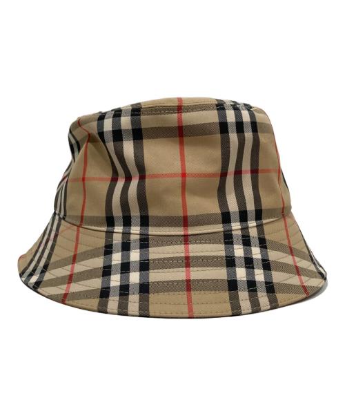 BURBERRY LONDON（バーバリーロンドン）BURBERRY LONDON (バーバリーロンドン) ヴィンテージチェック テクニカルコットン バケットハット ノバチェック8026927 ブラウン サイズ:Lの古着・服飾アイテム