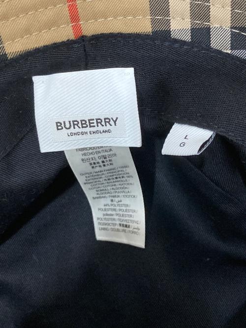 BURBERRY LONDON（バーバリーロンドン）BURBERRY LONDON (バーバリーロンドン) ヴィンテージチェック テクニカルコットン バケットハット ノバチェック8026927 ブラウン サイズ:Lの古着・服飾アイテム
