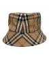 BURBERRY LONDON (バーバリーロンドン) ヴィンテージチェック テクニカルコットン バケットハット ノバチェック8026927 ブラウン サイズ:L：23000円