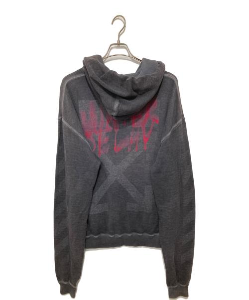 OFFWHITE（オフホワイト）OFFWHITE (オフホワイト) DIAG VINTAGE OVER HOODIE　ダイアグヴィンテージオーバーフーディ　19SS ブラック サイズ:Sの古着・服飾アイテム