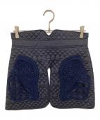Mame Kurogouchiマメクロゴウチ）の古着「Cording Embroidery Quilted Wrapped Skirt　コーディングエンブロイダリーキルテッドラップドスカート　MM25SS-AC012」｜ネイビー