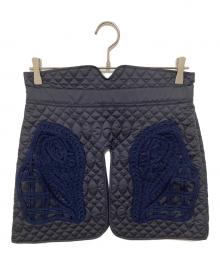 Mame Kurogouchi（マメクロゴウチ）の古着「Cording Embroidery Quilted Wrapped Skirt　コーディングエンブロイダリーキルテッドラップドスカート　MM25SS-AC012」｜ネイビー
