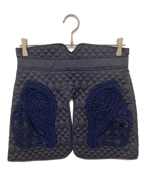 Mame Kurogouchi（マメクロゴウチ）Mame Kurogouchi Cording Embroidery Quilted Wrapped Skirt　コーディングエンブロイダリーキルテッドラップドスカート　MM25SS-AC012 ネイビー サイズ:FREEの古着・服飾アイテム