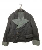 Vivienne Westwood ANGLOMANIAヴィヴィアンウエストウッドアングロマニア）の古着「Wool Boa Chino Short Coat  ウールボアチノショートコート ダブルジャケット イタリア製 90's」｜グレー