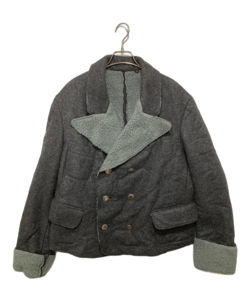 Vivienne Westwood ANGLOMANIA（ヴィヴィアンウエストウッドアングロマニア）VIVIENNE WESTWOOD ANGLOMANIA Wool Boa Chino Short Coat  ウールボアチノショートコート ダブルジャケット イタリア製 90's グレー サイズ:48の古着・服飾アイテム