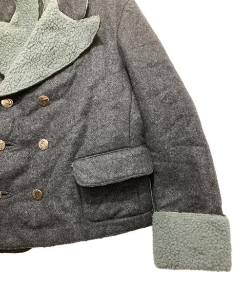 Vivienne Westwood ANGLOMANIA（ヴィヴィアンウエストウッドアングロマニア）VIVIENNE WESTWOOD ANGLOMANIA Wool Boa Chino Short Coat  ウールボアチノショートコート ダブルジャケット イタリア製 90's グレー サイズ:48の古着・服飾アイテム