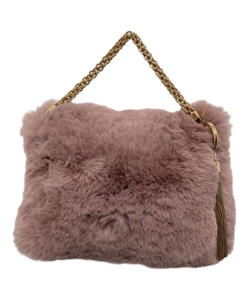 JIMMY CHOO（ジミーチュウ）JIMMY CHOO (ジミーチュウ) ファーショルダーバッグ パープルの古着・服飾アイテム