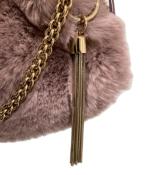 JIMMY CHOO（ジミーチュウ）JIMMY CHOO (ジミーチュウ) ファーショルダーバッグ パープルの古着・服飾アイテム