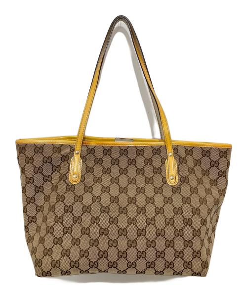 GUCCI（グッチ）GUCCI (グッチ) グッチョリ オリバー GGキャンバストート　212374 ブラウンの古着・服飾アイテム