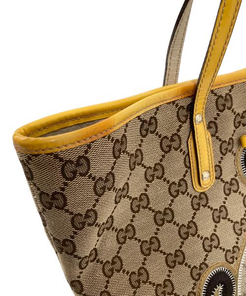 GUCCI（グッチ）GUCCI (グッチ) グッチョリ オリバー GGキャンバストート　212374 ブラウンの古着・服飾アイテム