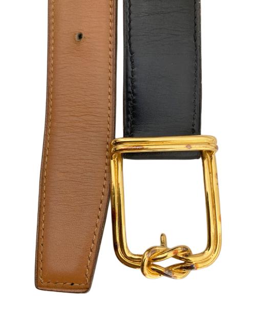 HERMES（エルメス）HERMES (エルメス) レザーベルト ブラック×ゴールドの古着・服飾アイテム